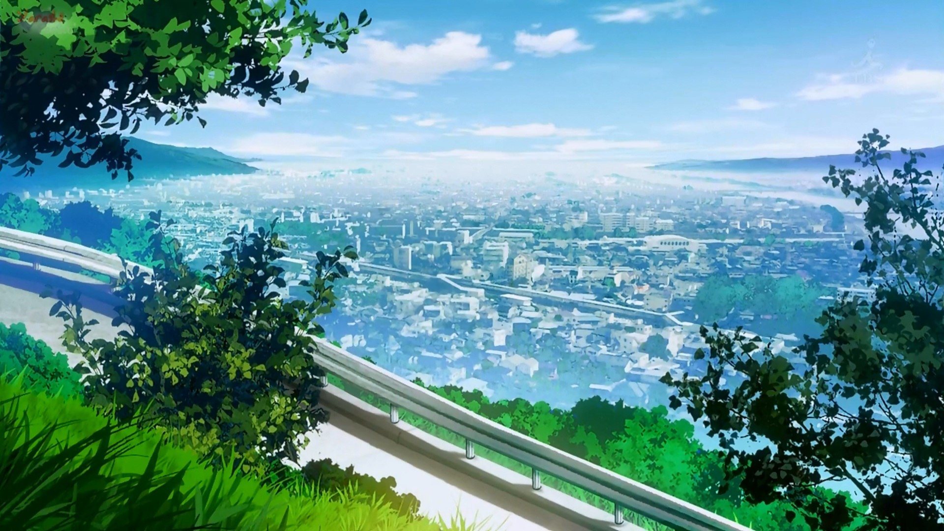 anime paisajes fondos de pantalla,paisaje natural,naturaleza,cielo,estación de la colina,árbol