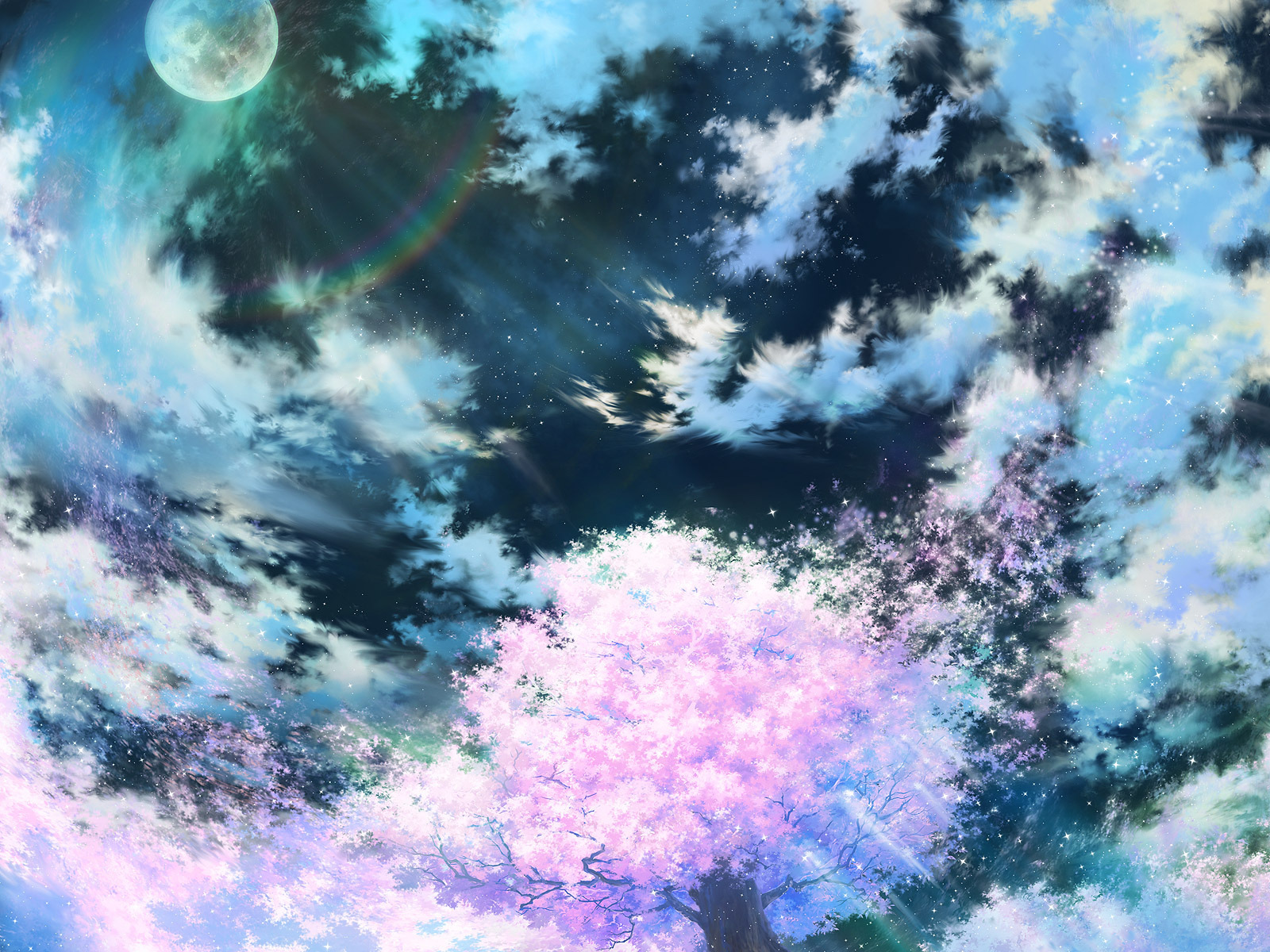 アニメ風景壁紙,空,雲,青い,昼間,雰囲気