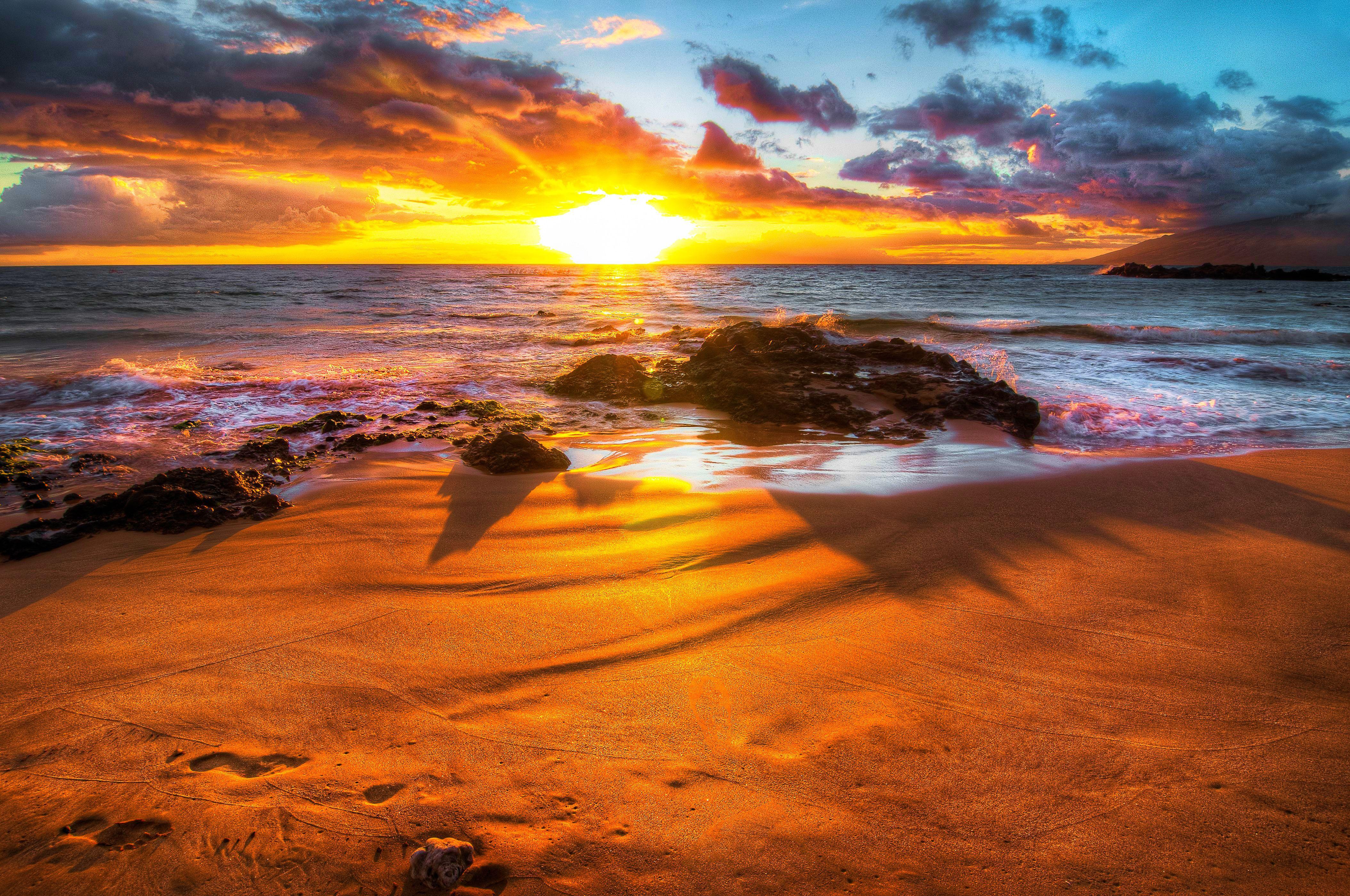 strand sonnenuntergang tapete,himmel,natur,horizont,meer,ozean