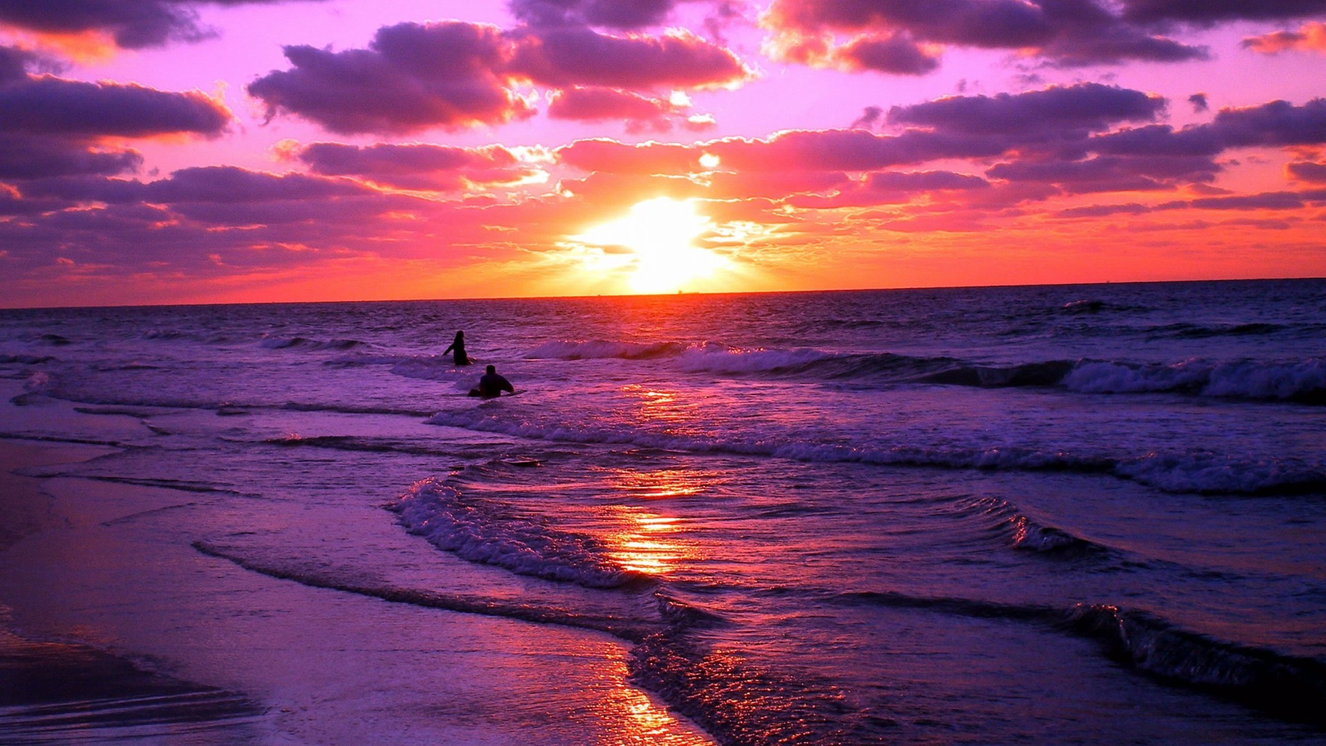 beach sunset wallpaper,sky,body of water,wave,horizon,ocean