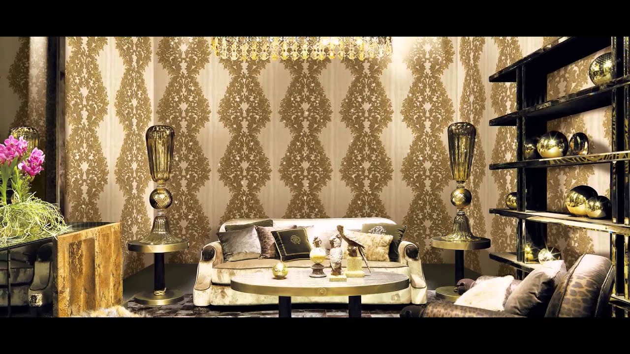 roberto cavalli wallpaper,living room,room,furniture,interior design,wall