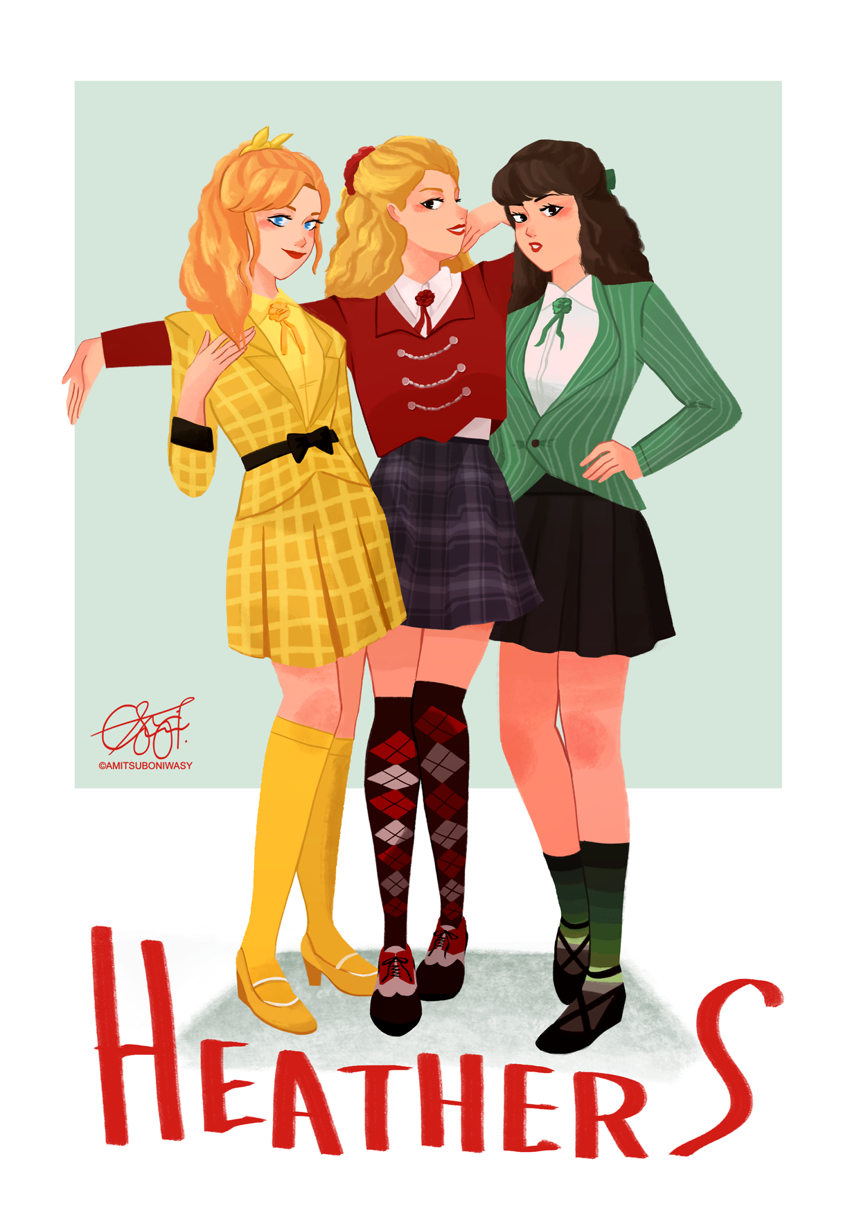 heathers wallpaper,cartoon,illustration,poster,fictional character,costume