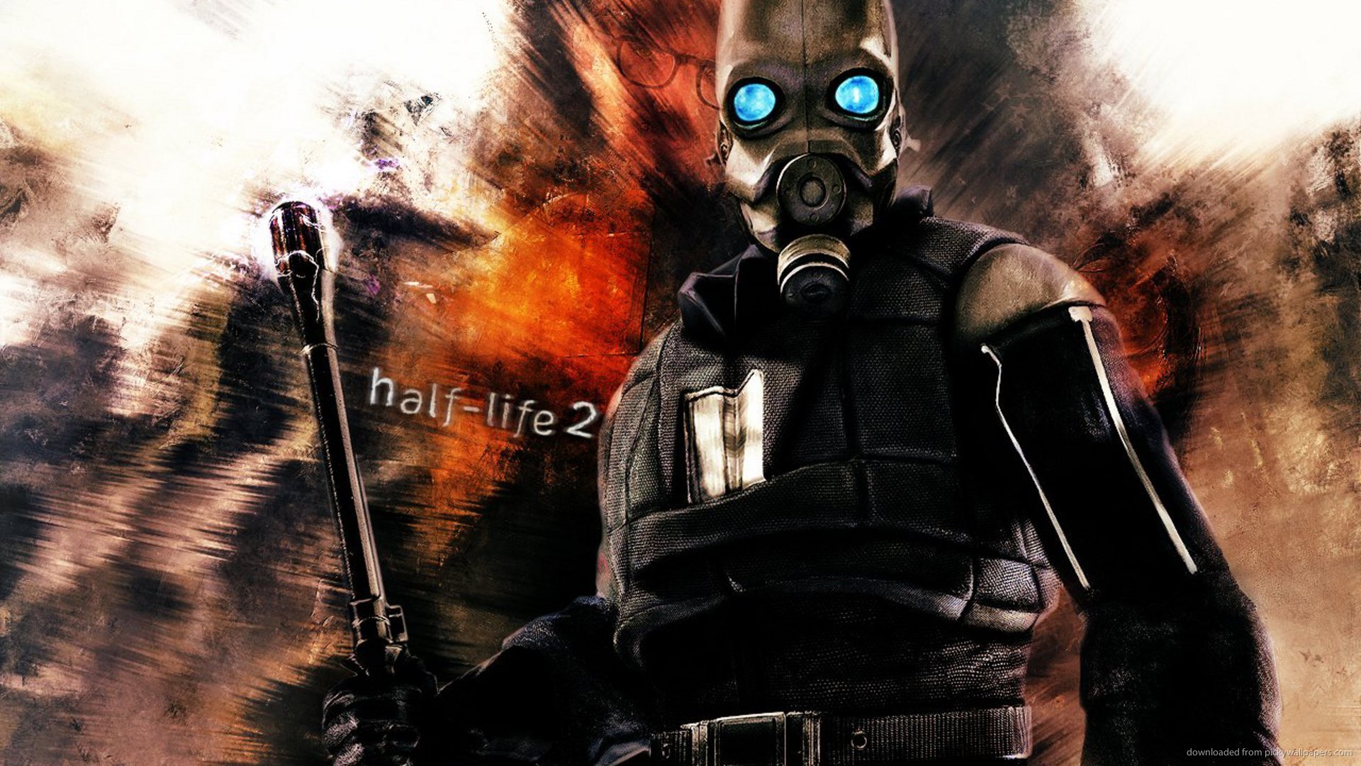 half life wallpaper,action adventure game,personal protective equipment,mask,shooter game,gas mask