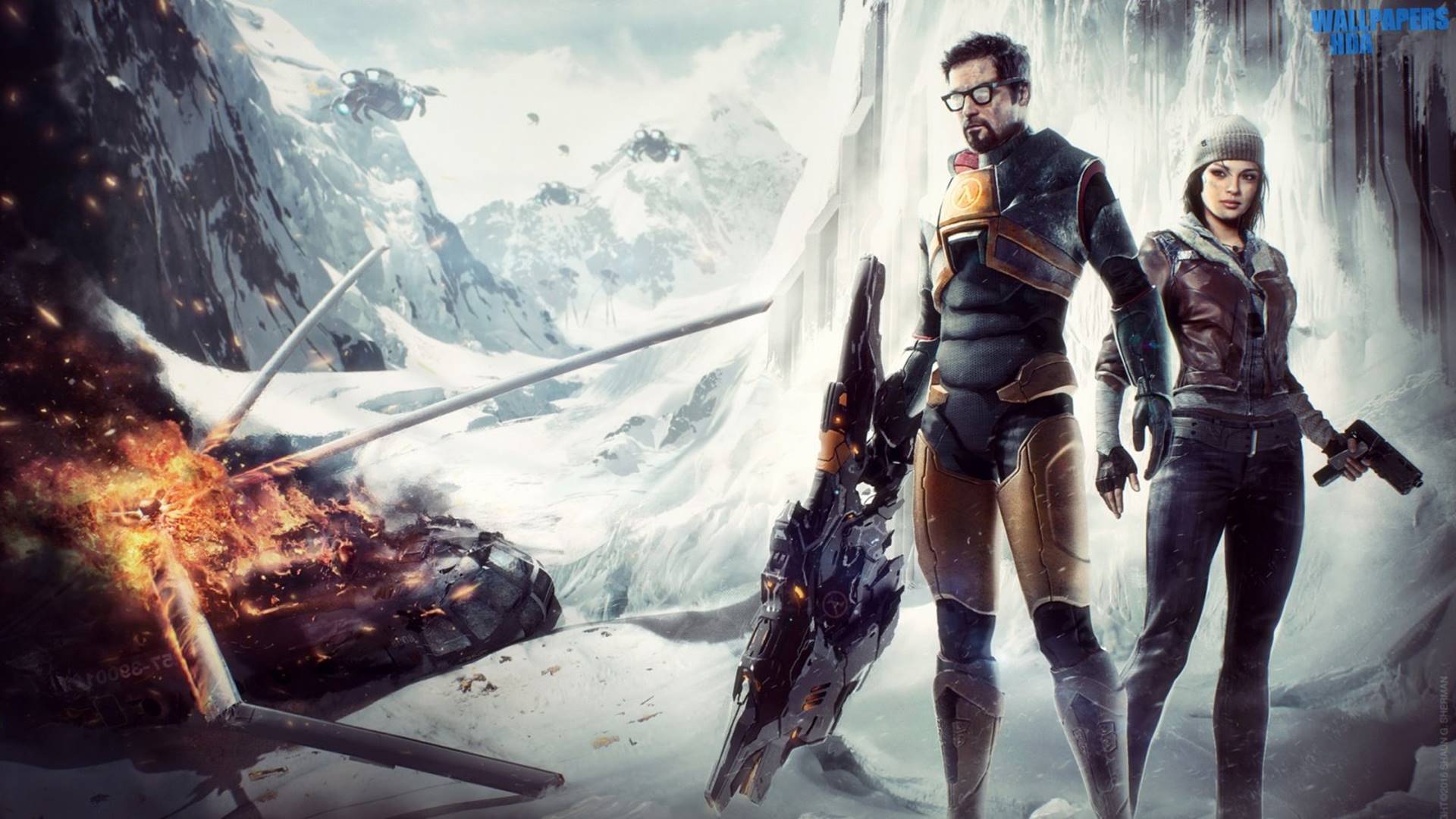 half life wallpaper,action adventure game,cg artwork,movie,fictional character,games