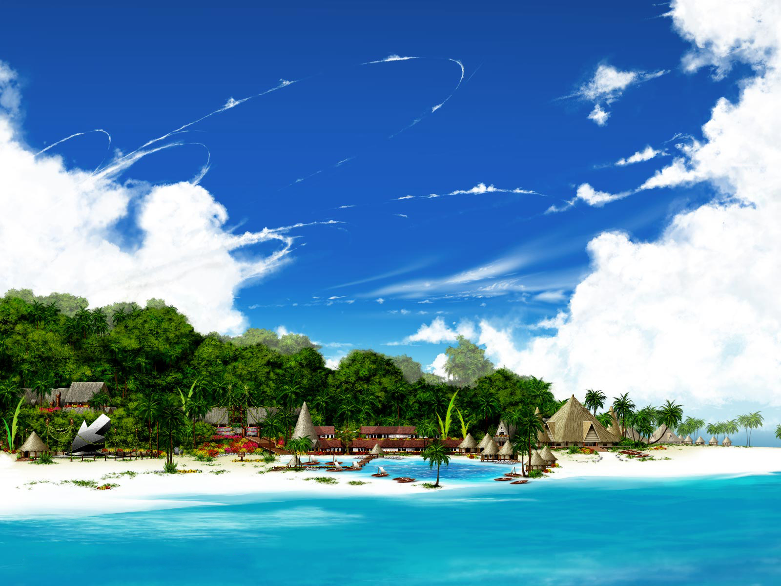 여름 벽지 hd,하늘,카리브해,물,휴가,자연 경관