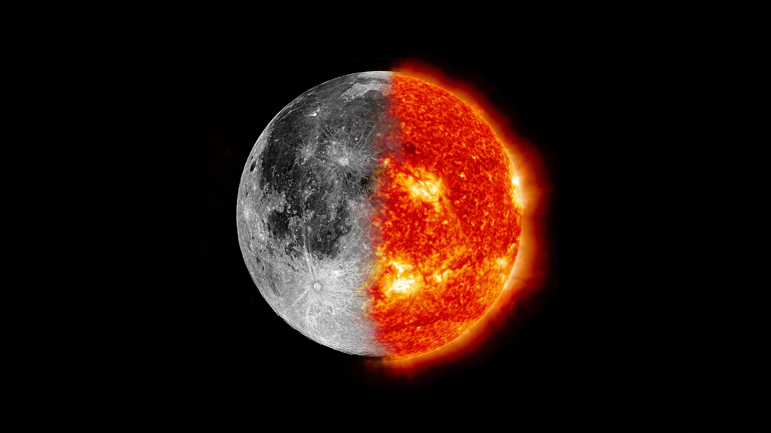 sonne und mond tapete,mond,planet,astronomie,astronomisches objekt,weltraum