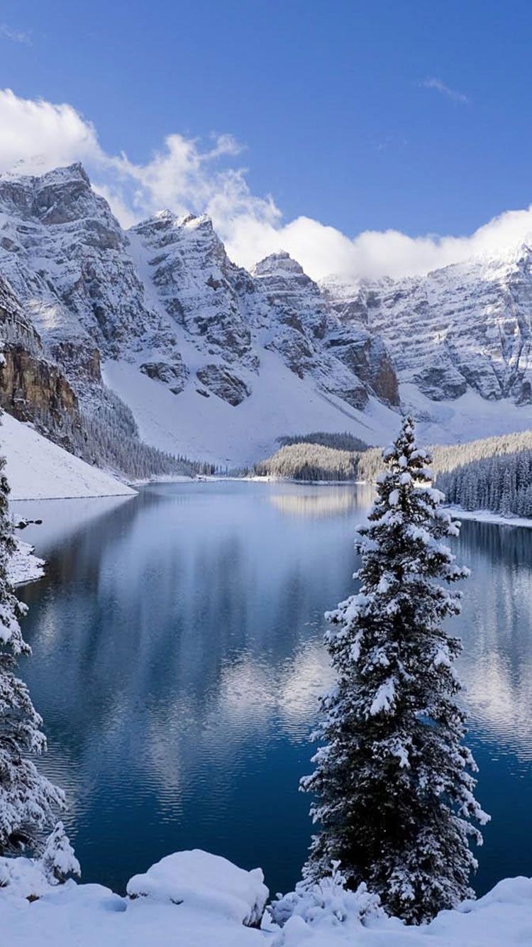 iphone sfondi invernali,paesaggio naturale,montagna,natura,corpo d'acqua,lago glaciale