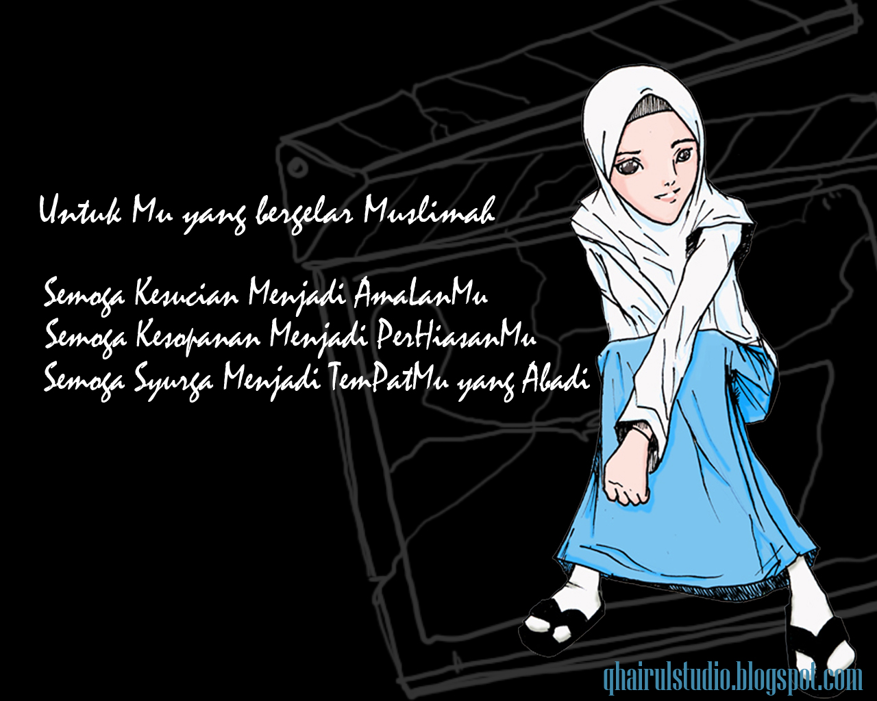 fond d'écran muslimah,dessin animé,texte,police de caractère,illustration,animation