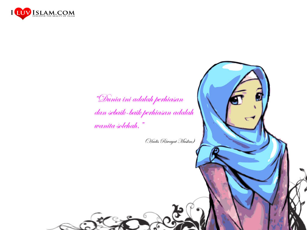 wallpaper muslimah,text,cartoon,illustration,organism,font