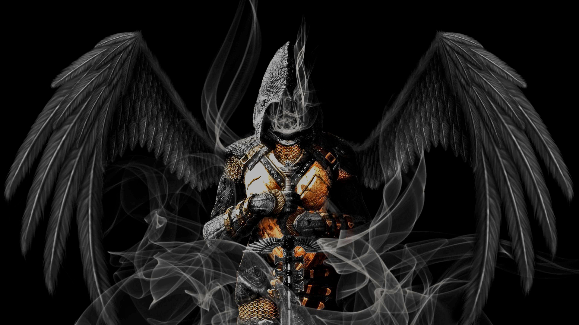 warrior wallpaper hd,fictional character,demon,darkness,illustration,cg artwork