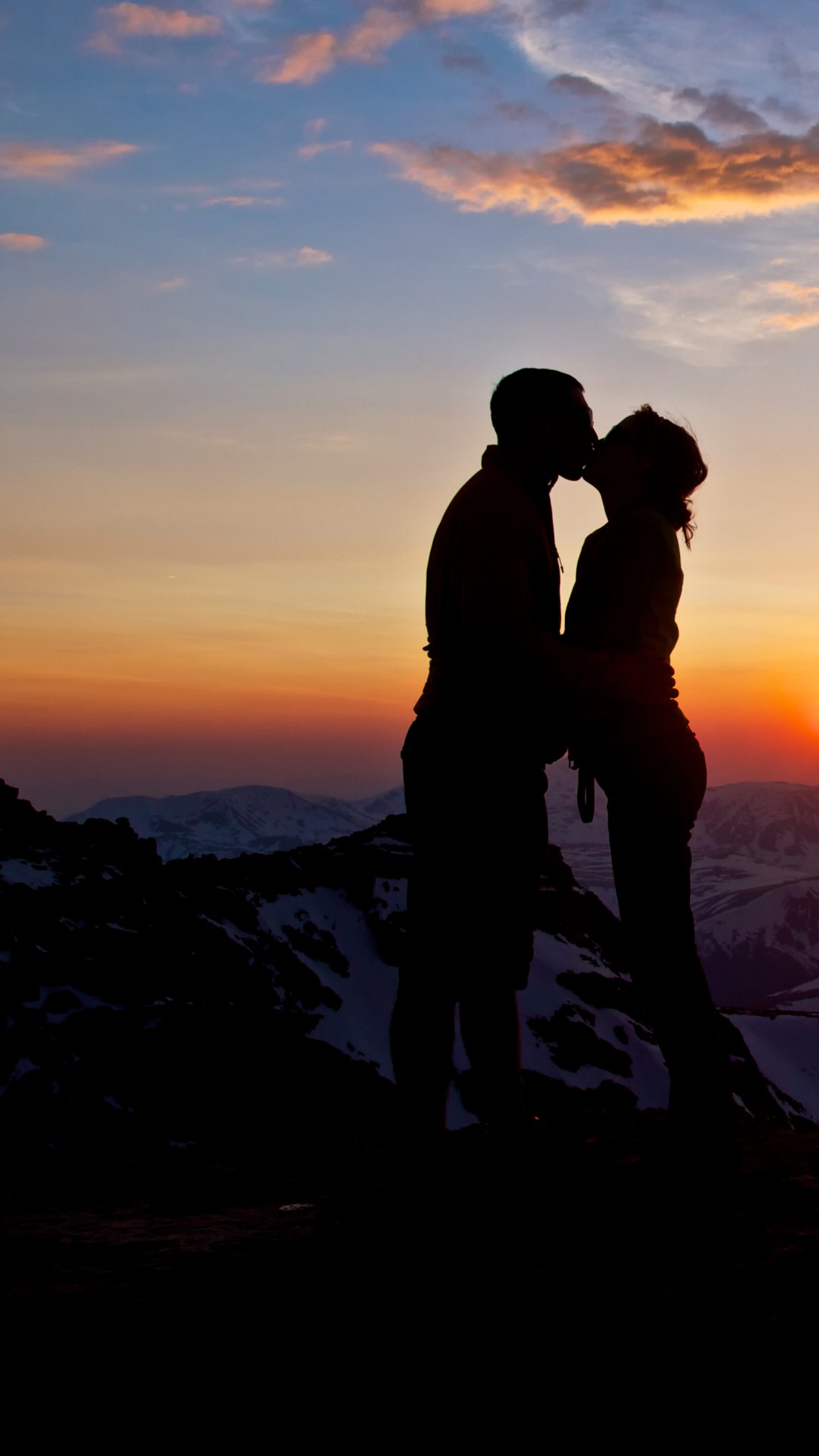 fondos de pantalla románticos de beso,romance,cielo,amor,puesta de sol,silueta