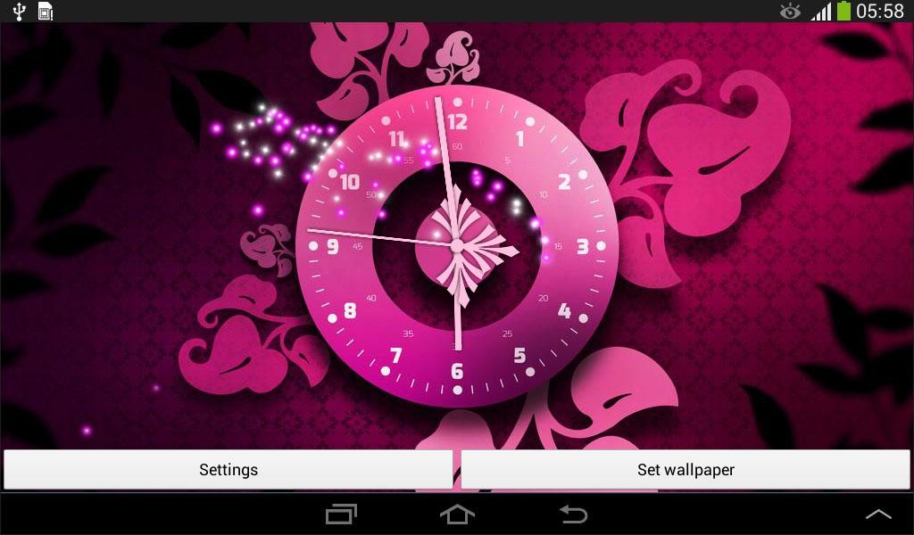 orologio 3d live wallpaper,orologio,rosa,disegno grafico,tecnologia,font