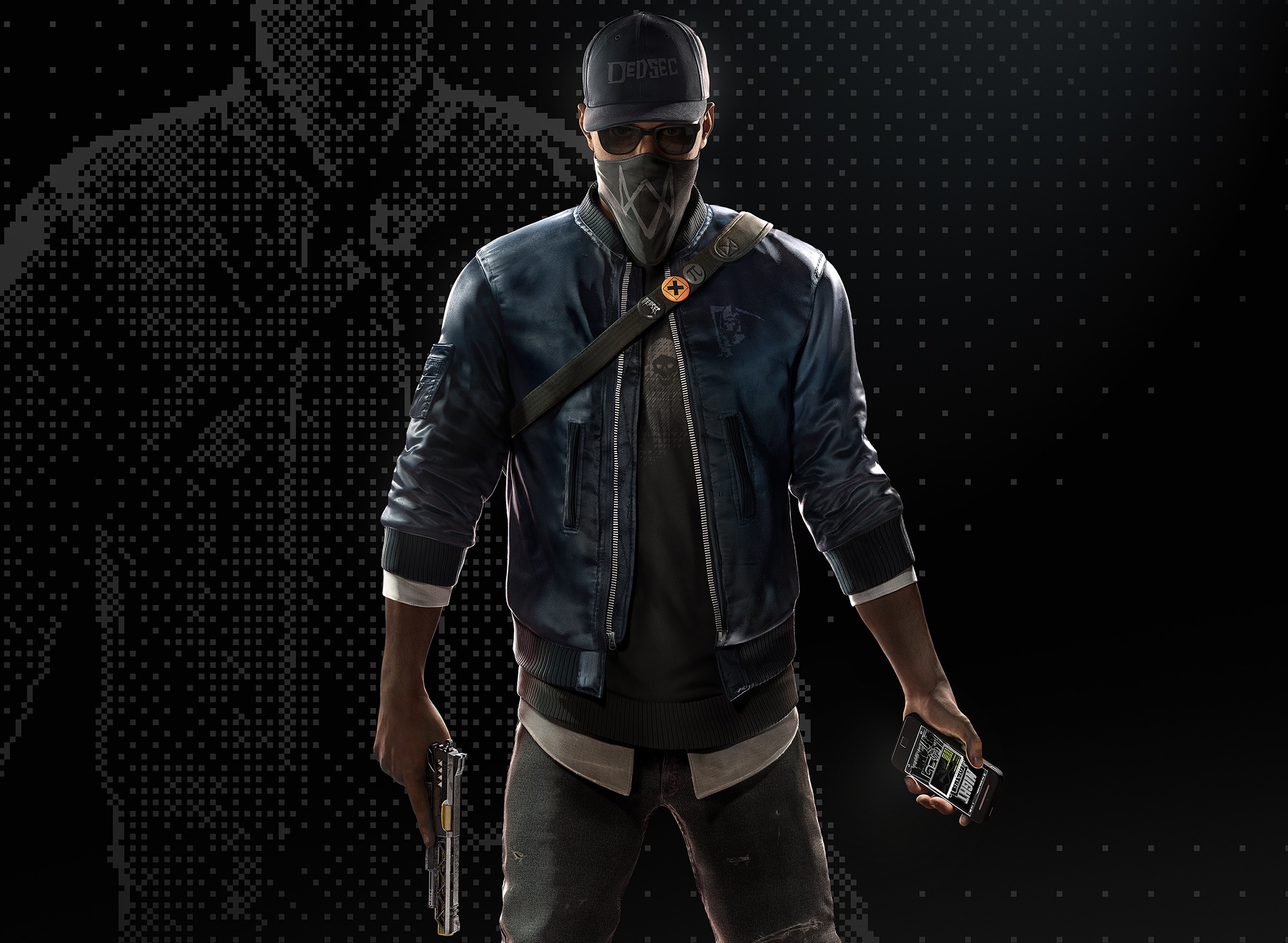 watch dogs 2 wallpaper,jacket,leather,leather jacket,outerwear,darkness