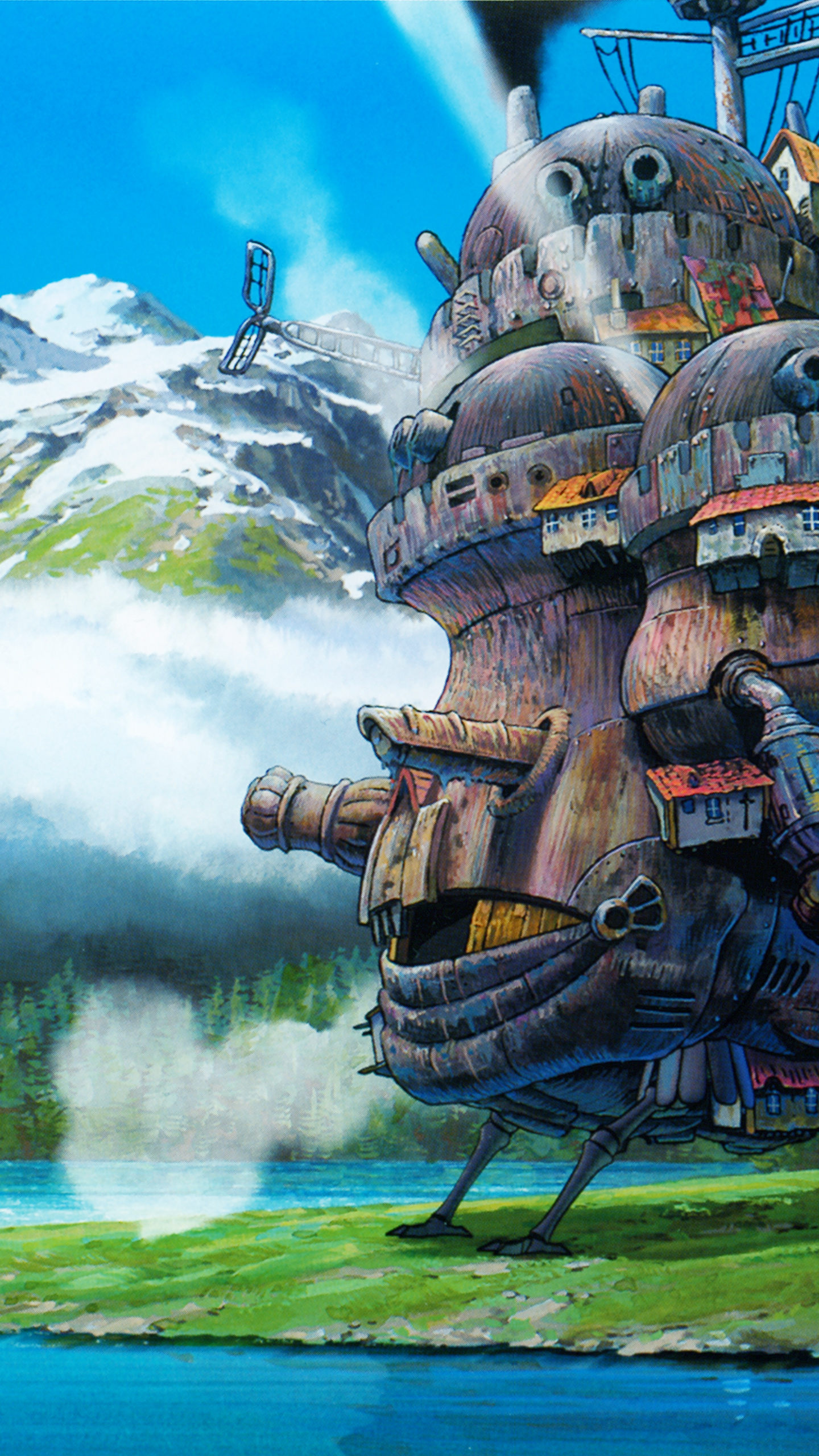 howl's moving castle wallpaper,painting,games,fiction,vehicle,illustration