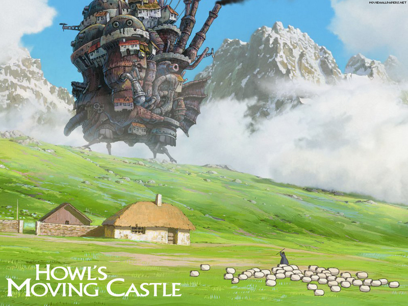 howl's moving castle wallpaper,natural landscape,nature,grassland,landscape,grass
