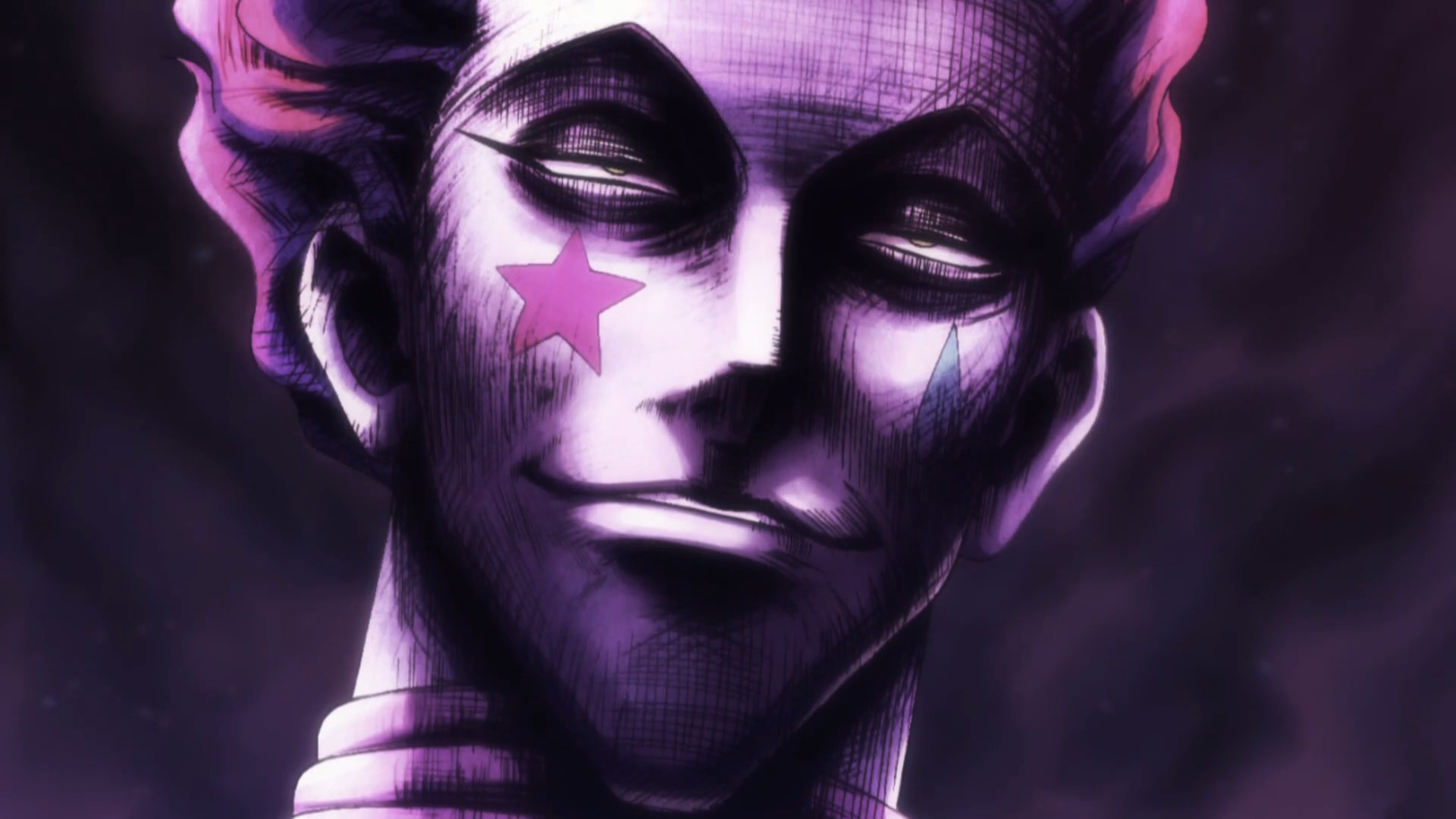 fondo de pantalla de hisoka,púrpura,violeta,cg artwork,personaje de ficción,ilustración