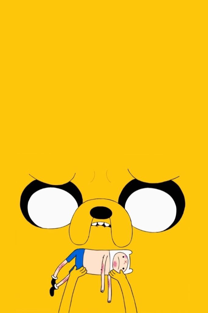 adventure time wallpaper iphone,cartoon,yellow,animated cartoon,facial expression,clip art