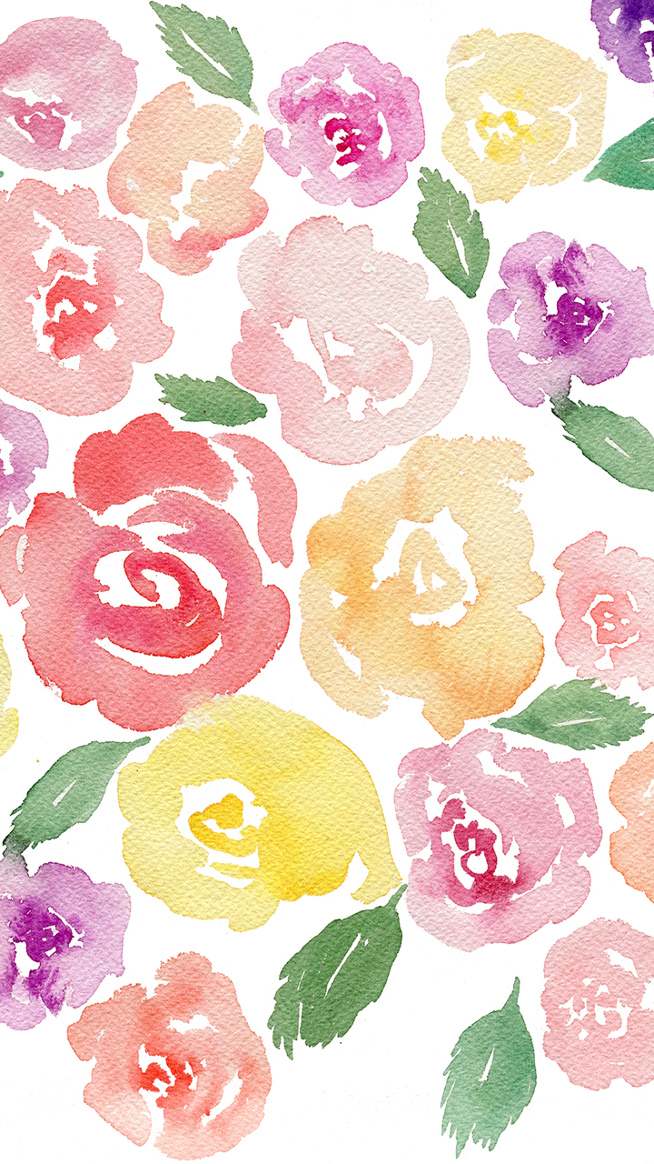 수채화 꽃 무늬 벽지,분홍,정원 장미,무늬,장미,디자인
