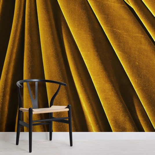unusual wallpaper for living room,yellow,curtain,interior design,textile,lighting