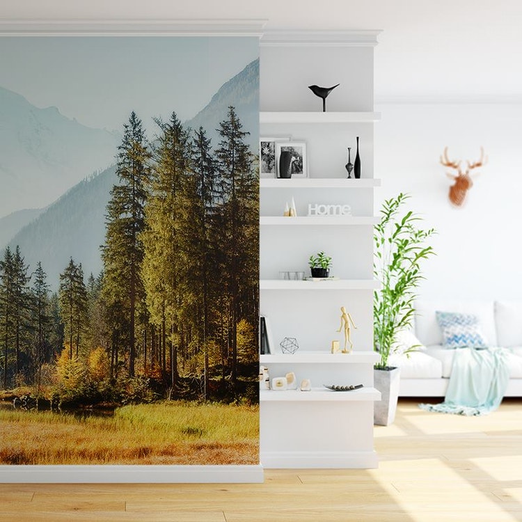 unusual wallpaper for living room,tree,wall,room,interior design,house