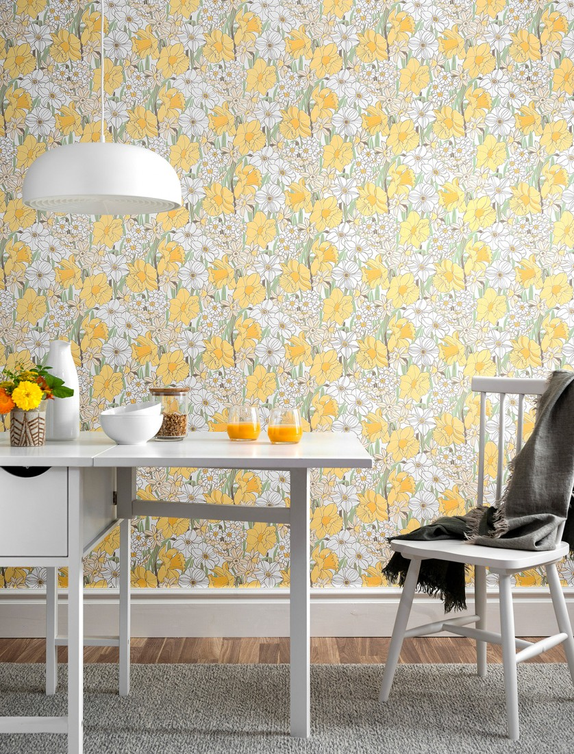 unusual wallpaper for living room,yellow,wallpaper,wall,orange,furniture