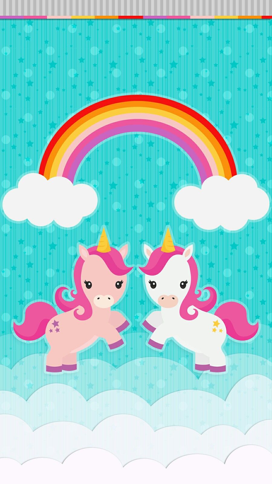 fond d'écran unicornio,dessin animé,arc en ciel,clipart,nuage,illustration