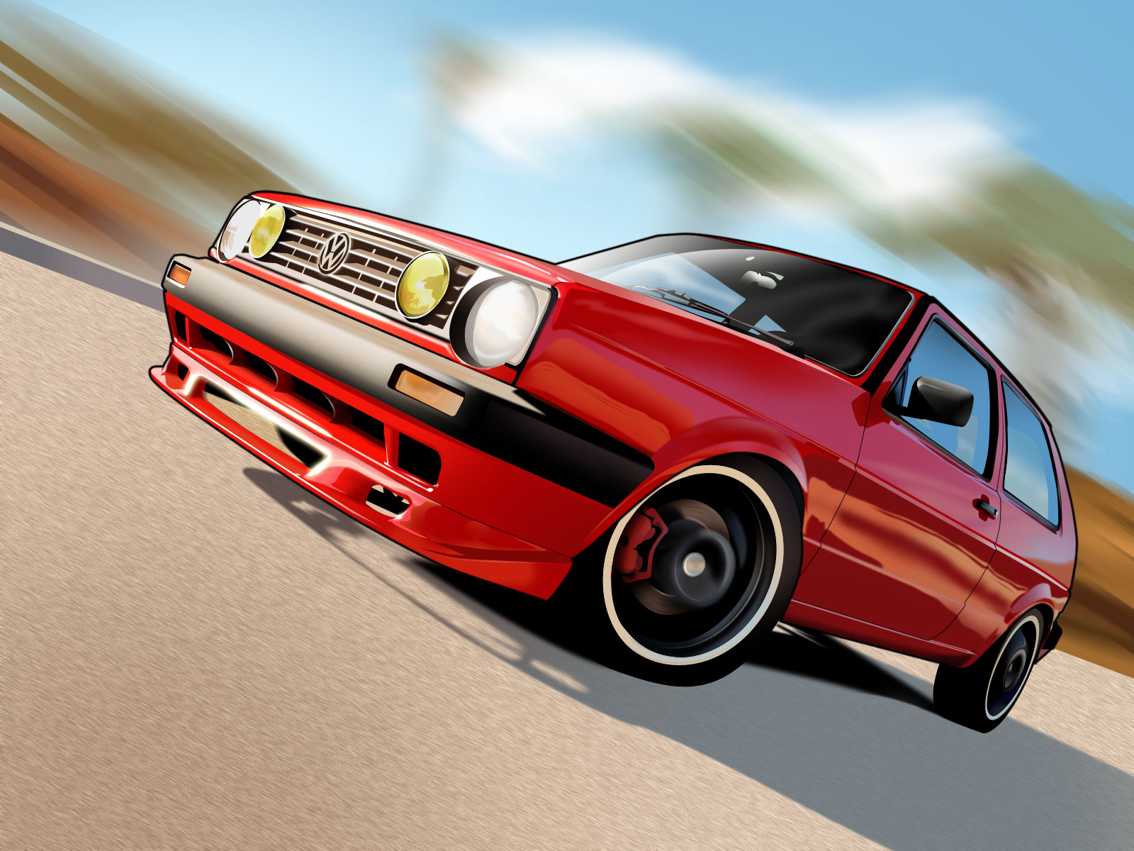 wallpaper de carros,land vehicle,vehicle,car,automotive design,volkswagen golf mk2