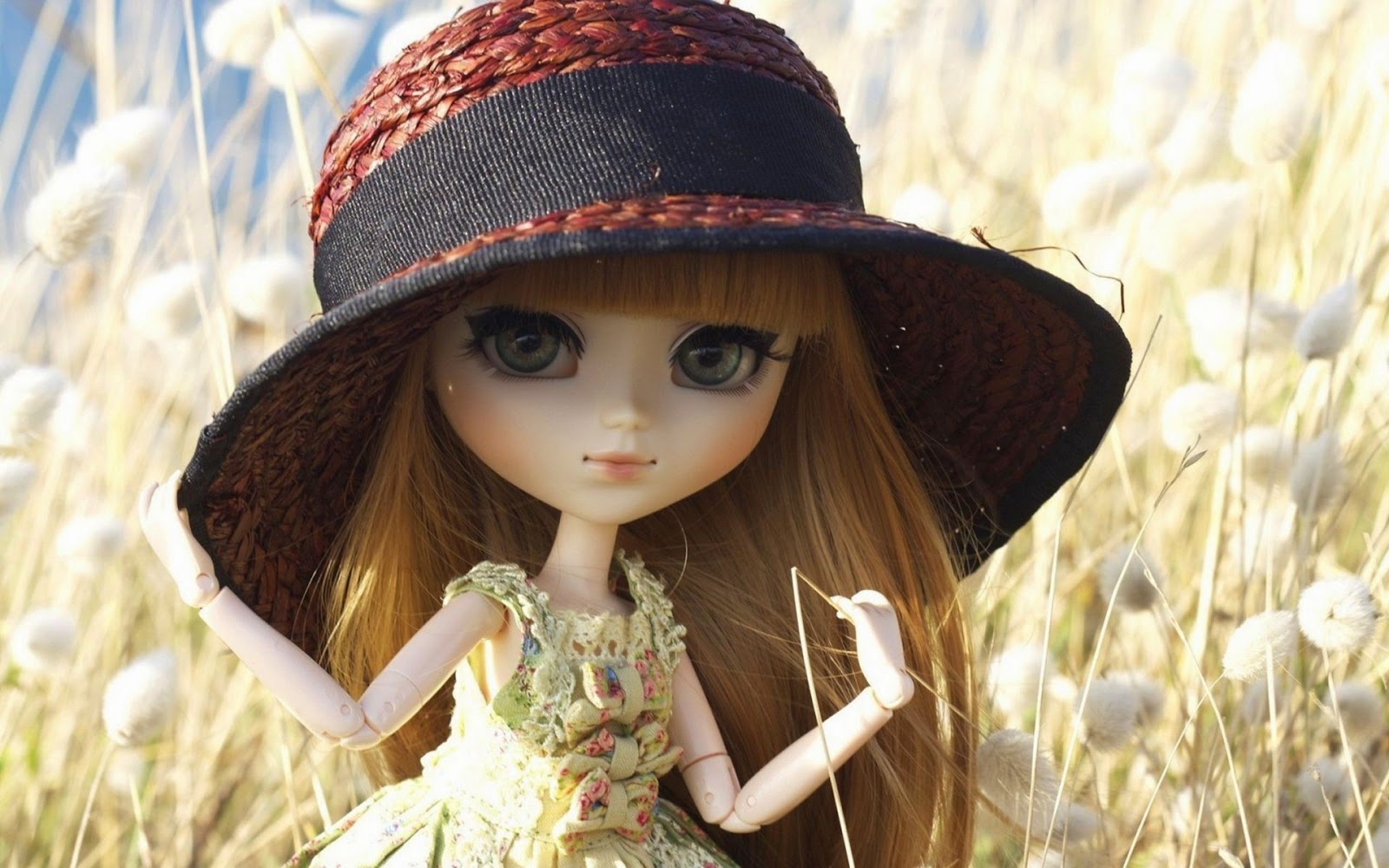 cute doll wallpaper,doll,clothing,hat,sun hat,toy