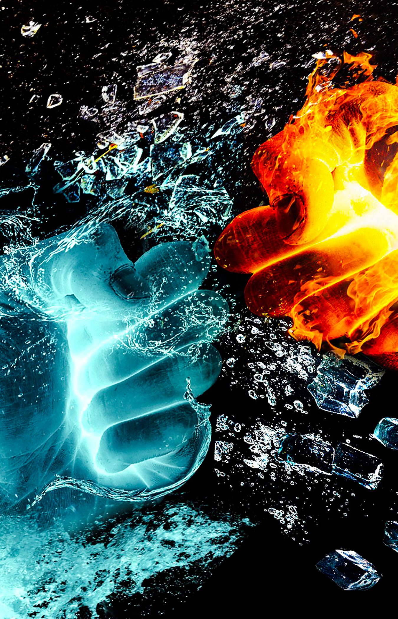 fire and ice wallpaper,water,flame,graphic design,font,geological phenomenon