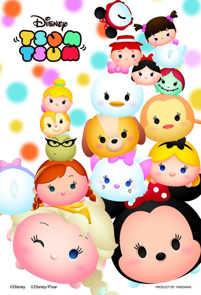 fond d'écran disney tsum tsum,dessin animé,sourire,rose,émoticône,clipart