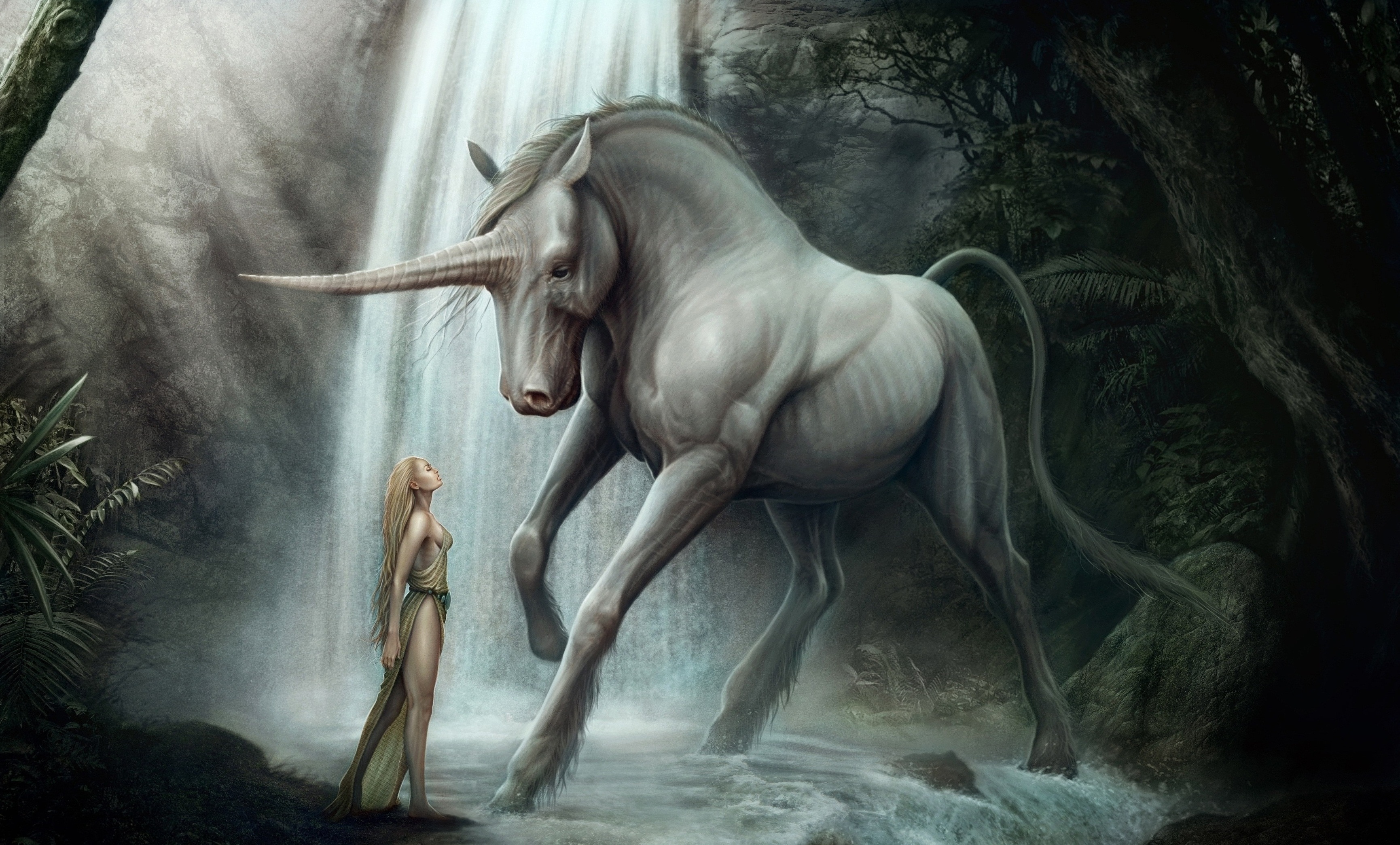 einhorn wallpaper,fictional character,mythical creature,unicorn,cg artwork,mythology