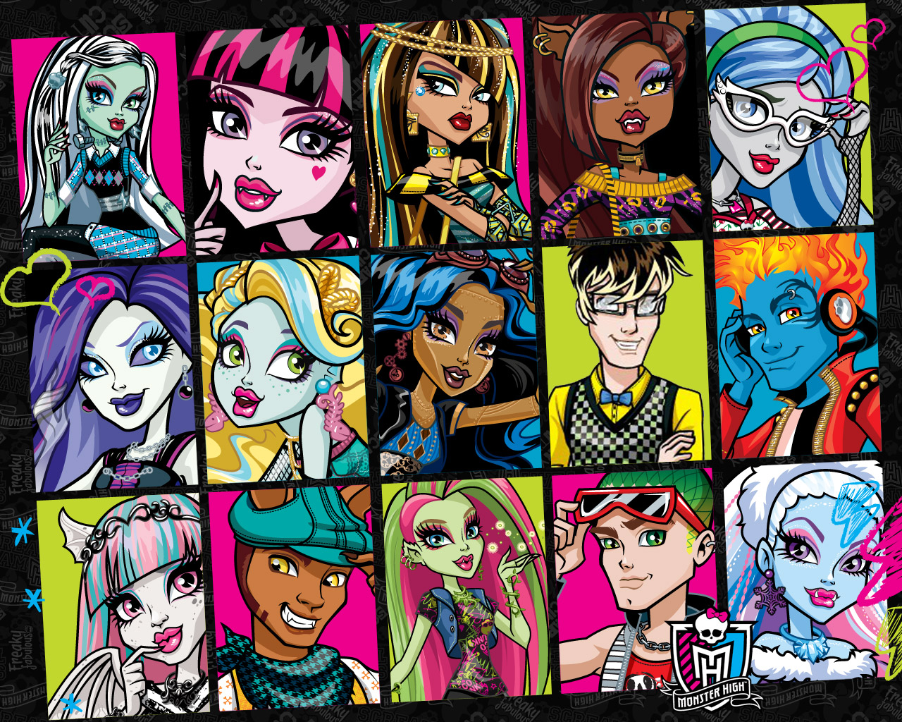 monster high wallpaper,cartoon,collage,comics,art,animated cartoon