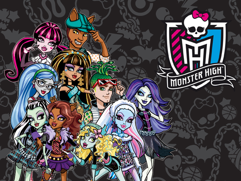 monster high wallpaper,cartoon,illustration,graphic design,text,art