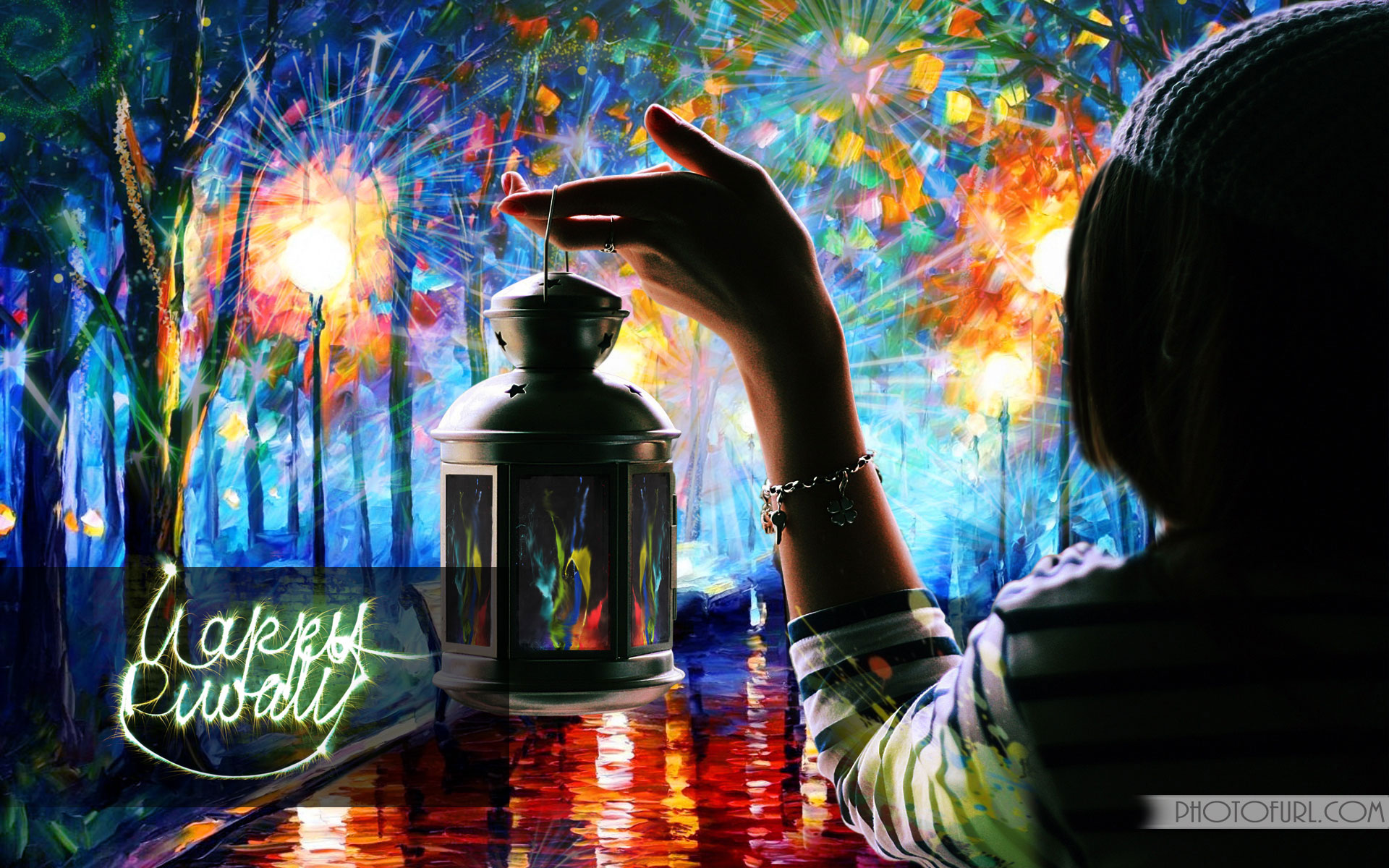 happy diwali hd wallpaper,light,water,glass,photography,reflection