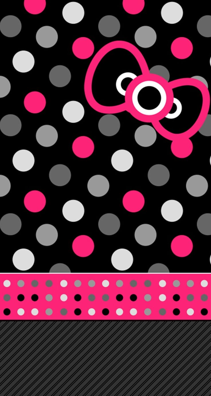 hello kitty wallpaper iphone,pattern,pink,polka dot,design,magenta