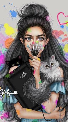 wallpaper chicas,cat,illustration,whiskers,cartoon,felidae