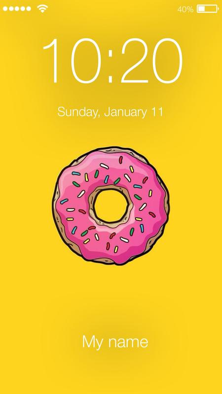 앱 잠금 배경 화면,도넛,본문,폰트,생과자,삽화