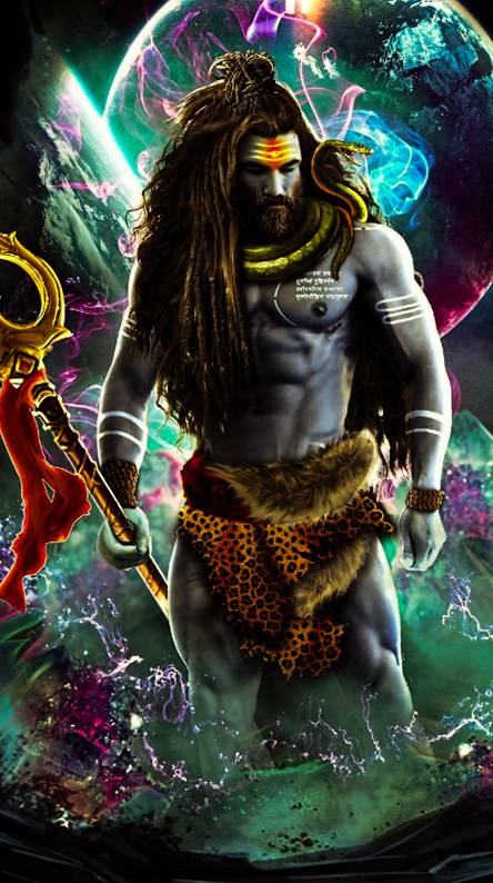 bhole baba 3d wallpaper,cg artwork,fictional character,mythology,demon,illustration