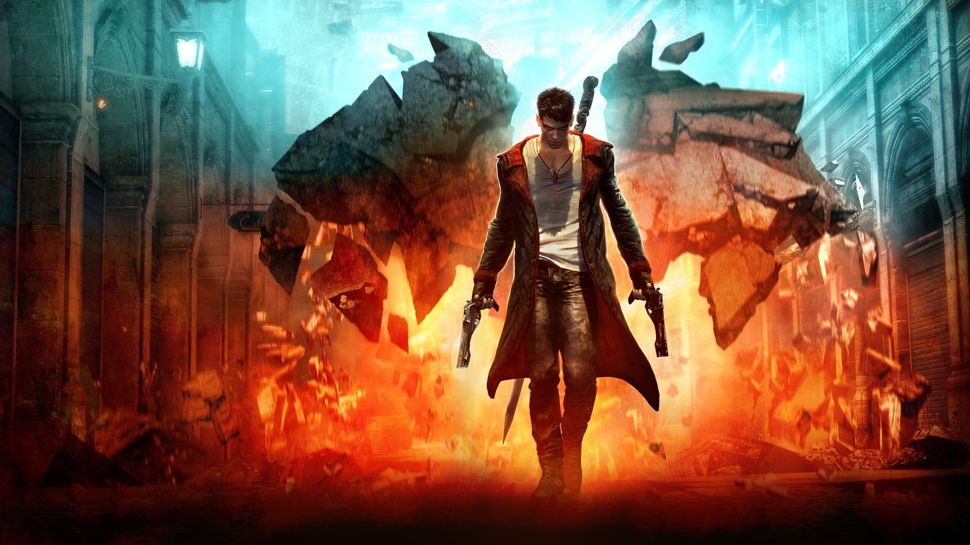 dmc wallpaper,action adventure game,cg artwork,geological phenomenon,movie,demon