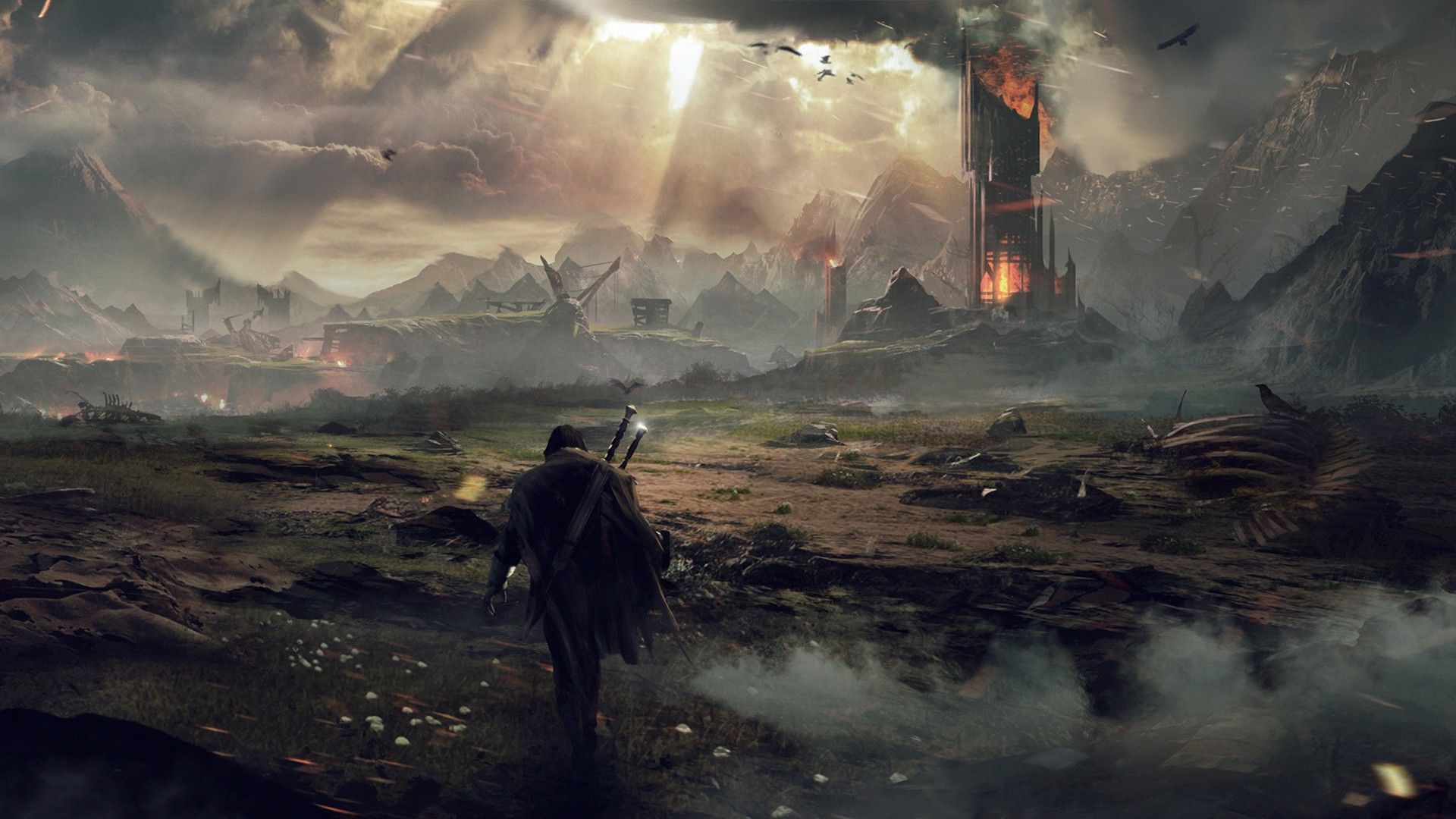 shadow of mordor wallpaper,action adventure game,pc game,strategy video game,cg artwork,digital compositing