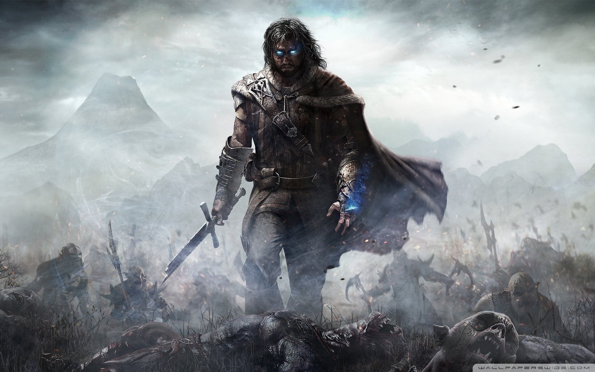 shadow of mordor wallpaper,action adventure game,pc game,cg artwork,games,adventure game