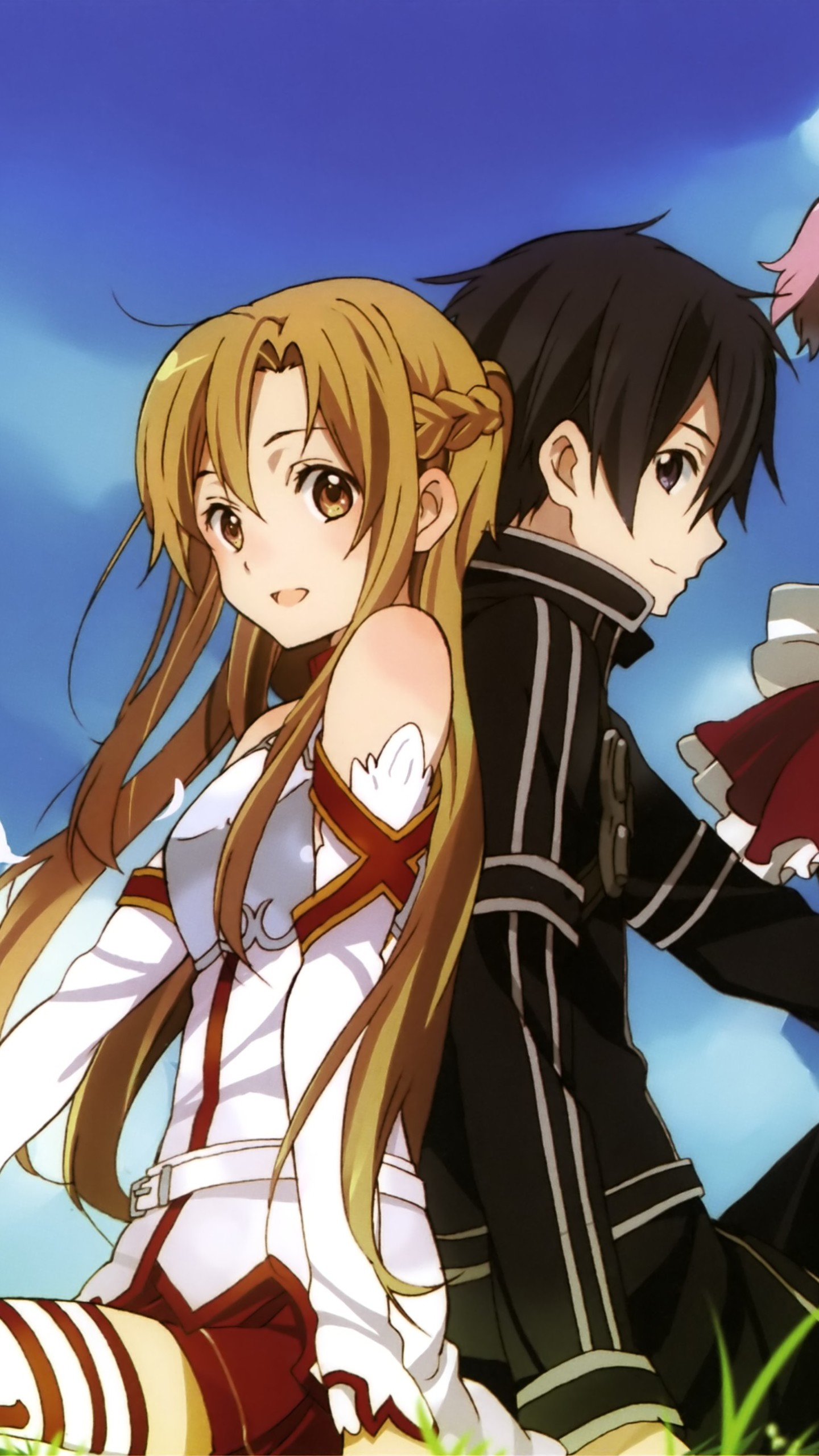 asuna wallpaper,cartoon,anime,cg artwork,brown hair,long hair