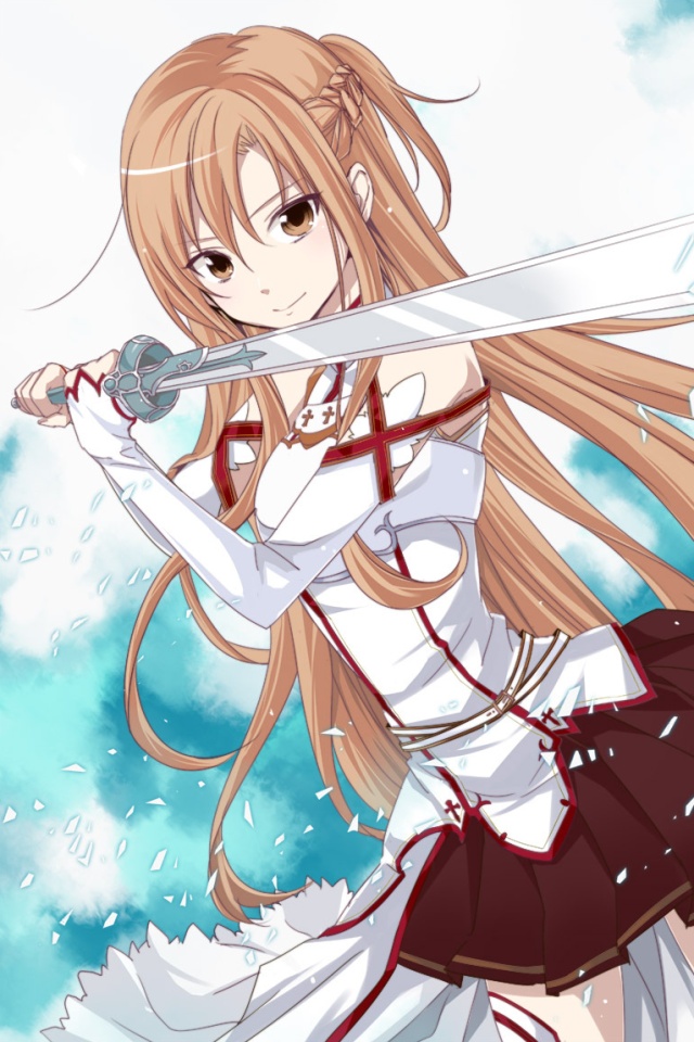 carta da parati asuna,cartone animato,anime,cg artwork,illustrazione,capelli castani