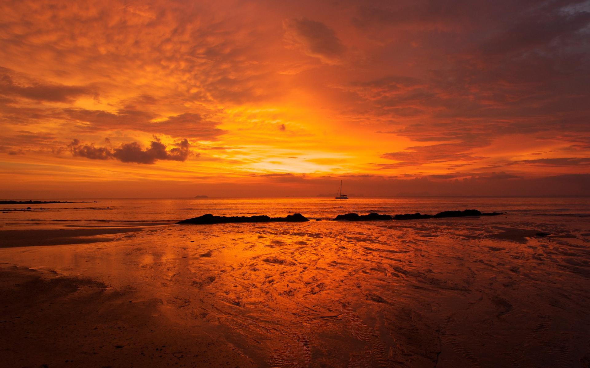 fond d'écran orange hd,ciel,horizon,rémanence,la nature,le coucher du soleil