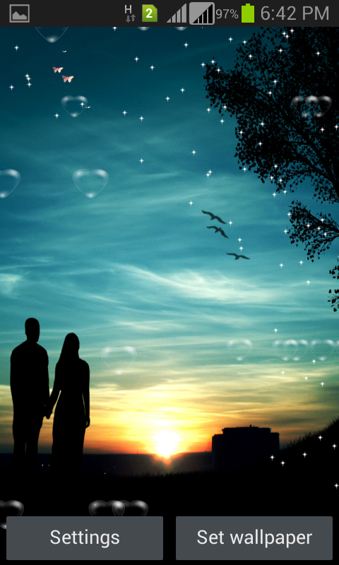 romantico live wallpaper,cielo,atmosfera,orizzonte,amore,notte