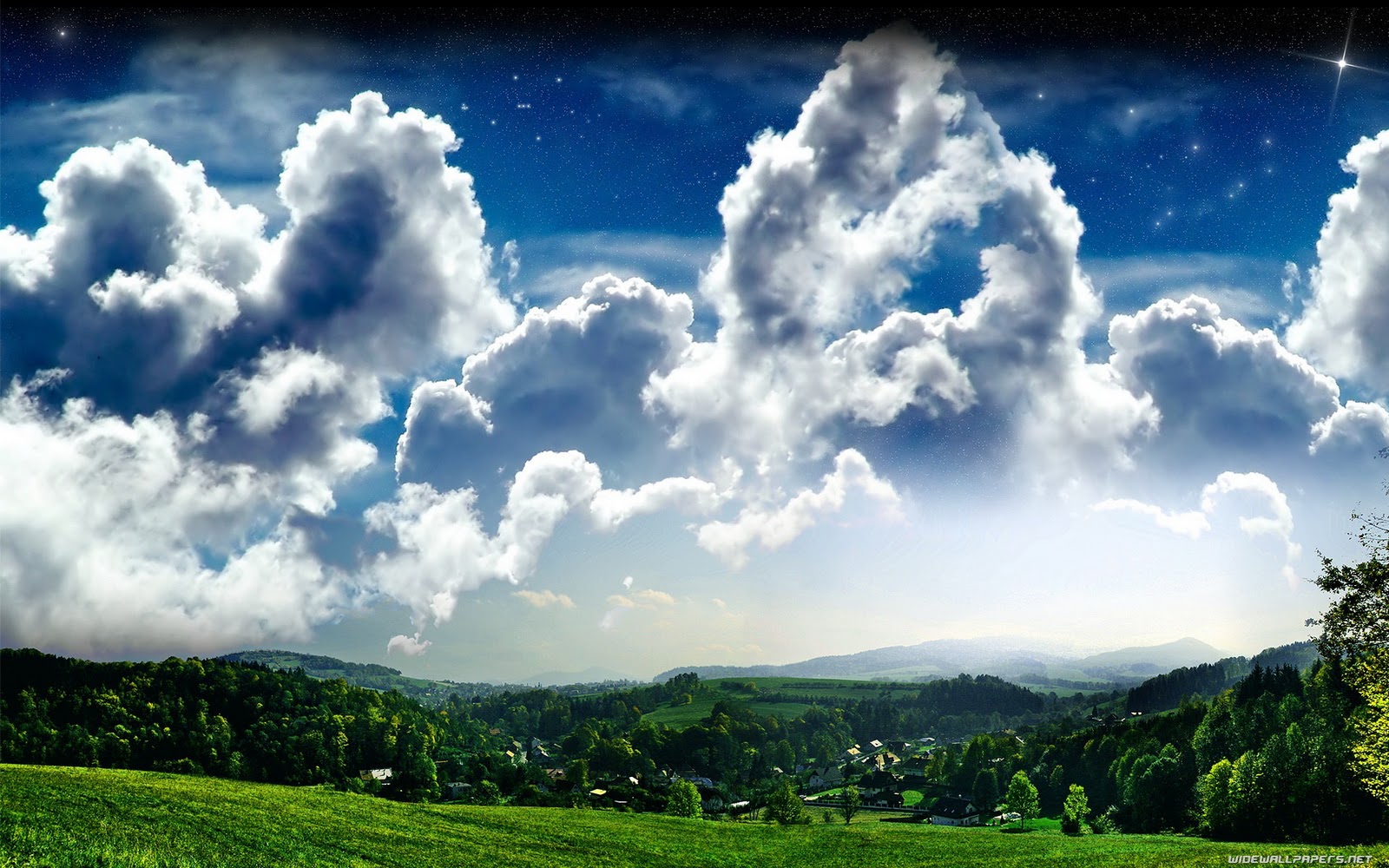 wallpaper สวย ๆ,sky,cloud,natural landscape,nature,green