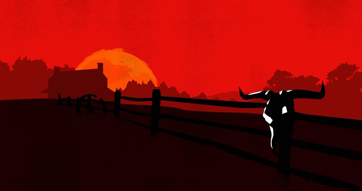 red dead redemption wallpaper,red,sky,silhouette,illustration,animation