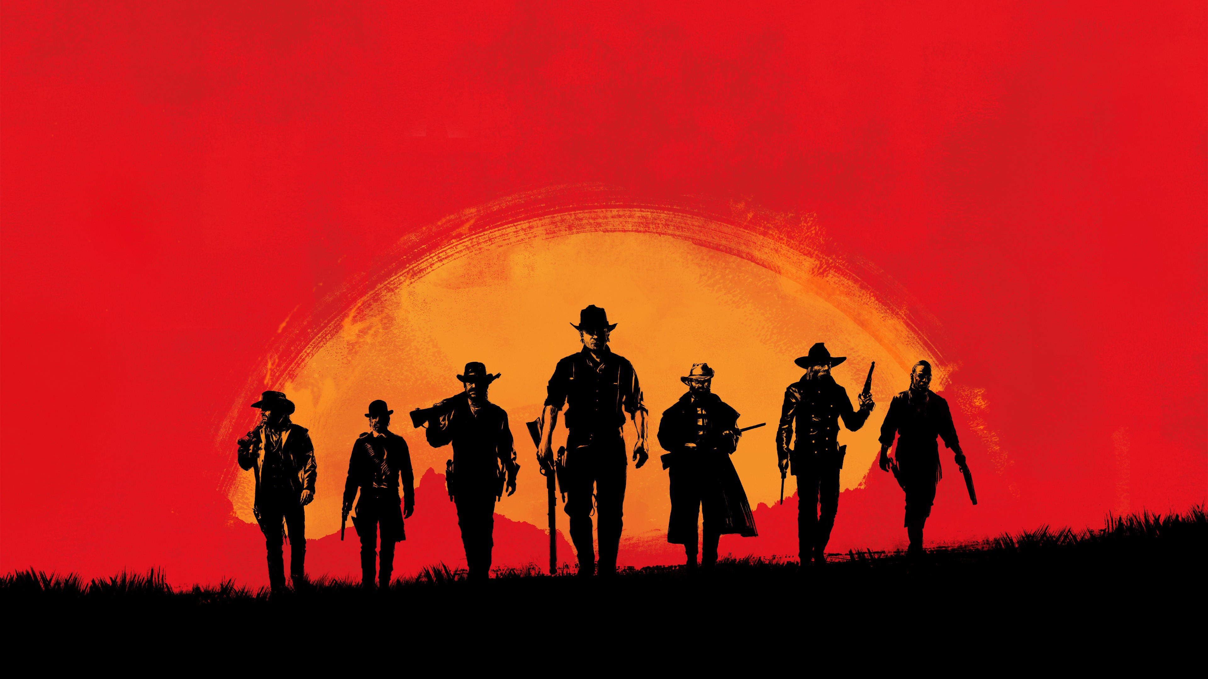 red dead redemption wallpaper,red,silhouette,sky,art,illustration