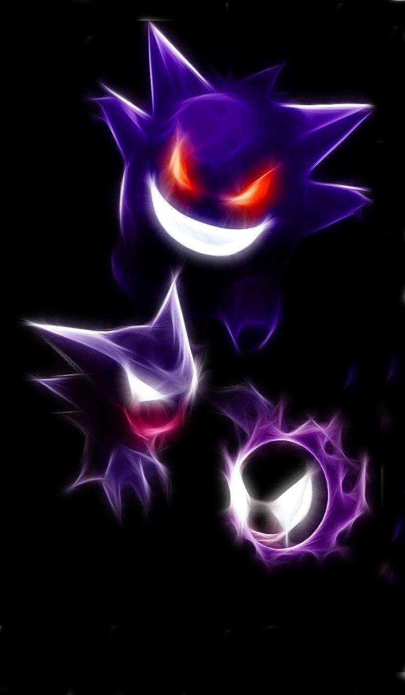 gengar wallpaper,violett,lila,dunkelheit,grafikdesign,fraktale kunst