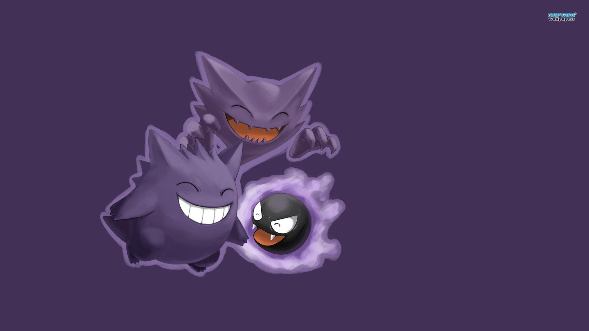 gengar wallpaper,purple,cartoon,fictional character,animation,illustration